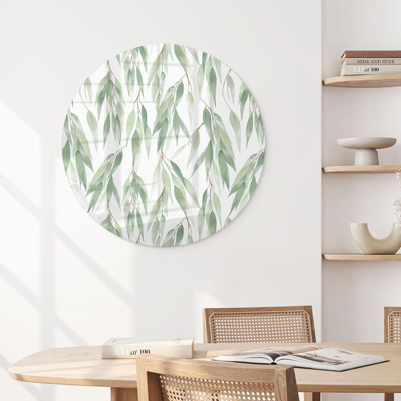 Stampa su vetro Rami con foglie verdi - UN Designs