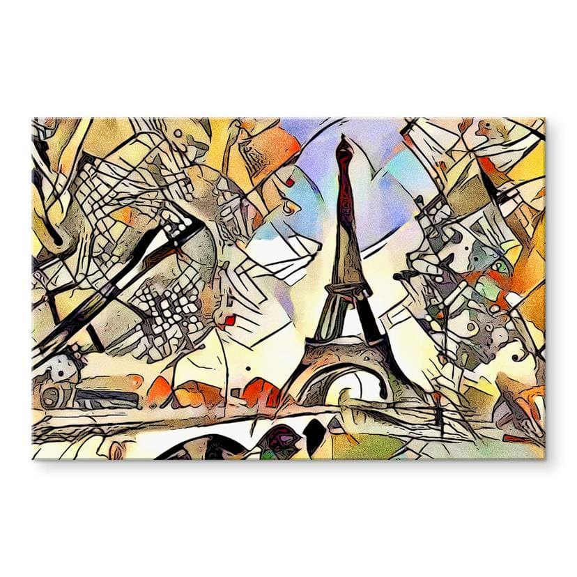 Akrylbillede Zamart - Kandinsky møder Paris Eiffeltårnet