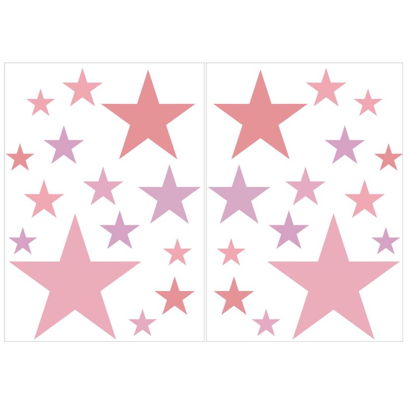 Sticker mural - Set d'étoiles rose pastel