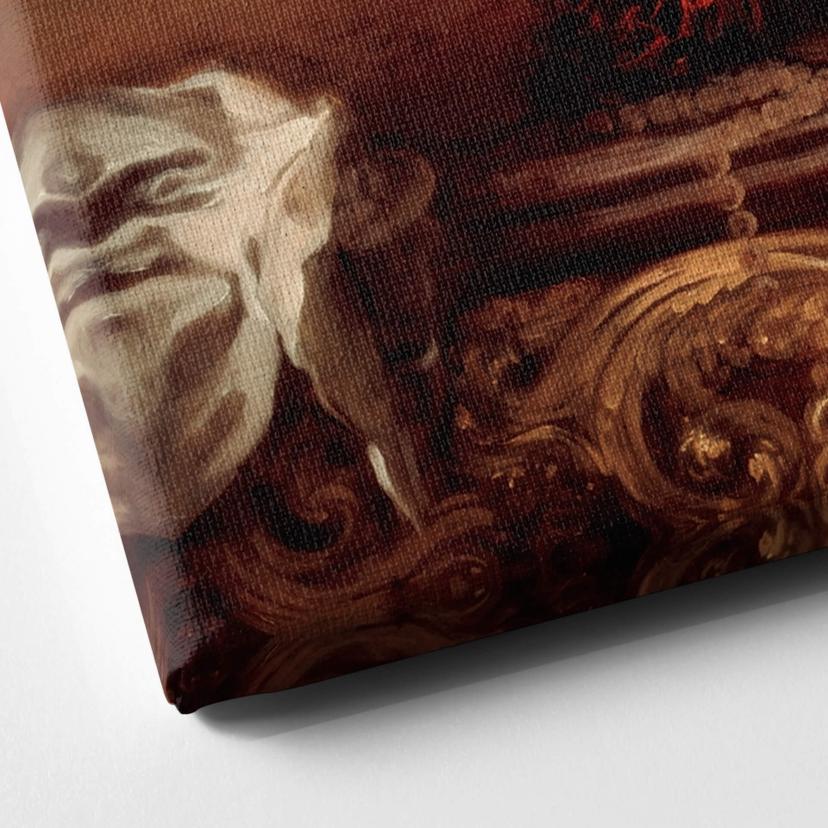 Stampa su tela Delacroix - Vaso di fiori su mensola