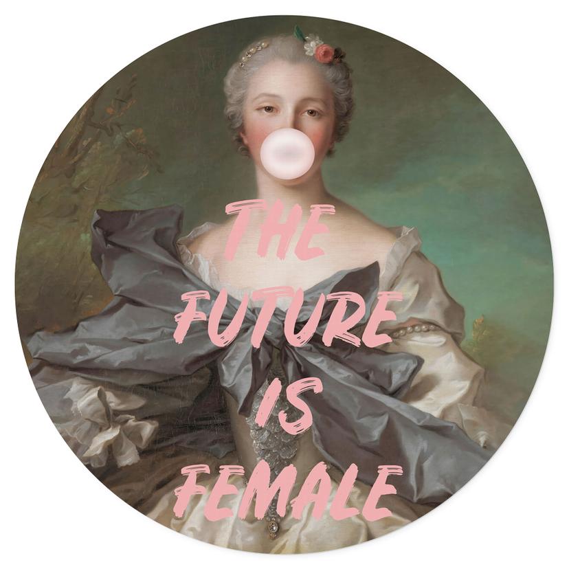 Adesivo murale Il futuro è femmina - Grace Digital Art - Rotondo
