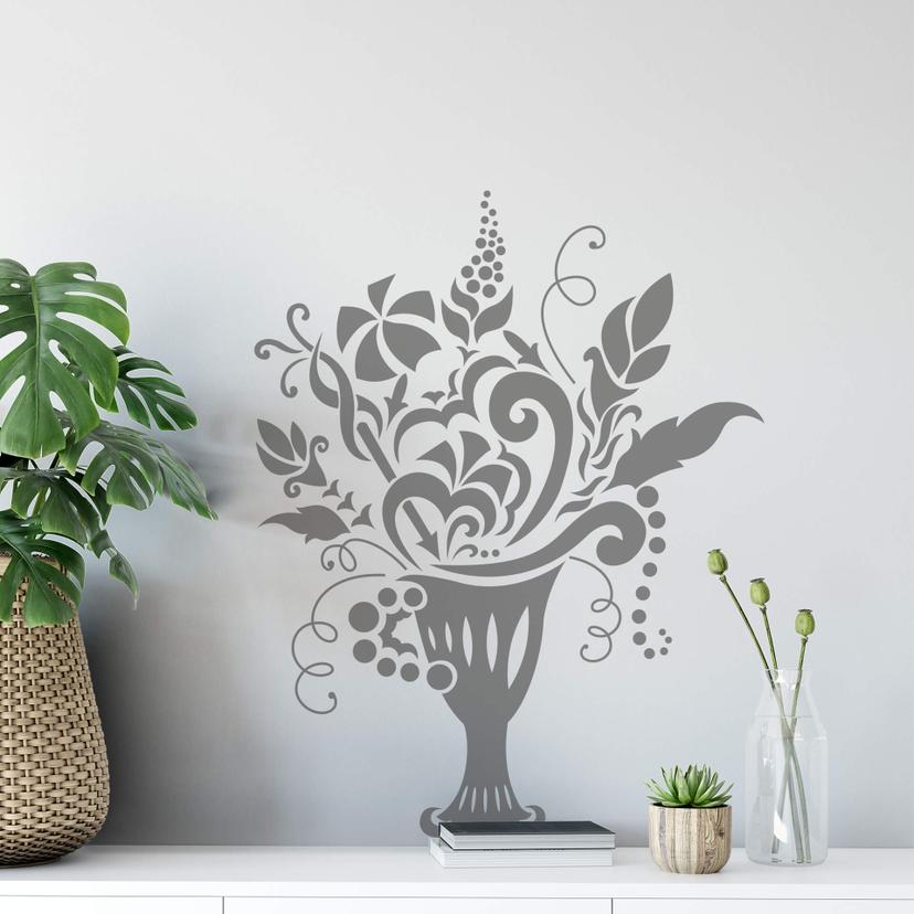 Sticker mural - Bouquet Monochrome