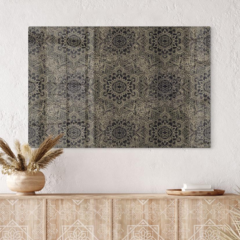 Stampa su vetro Mandala Boho oro antico - Bloomery Decor