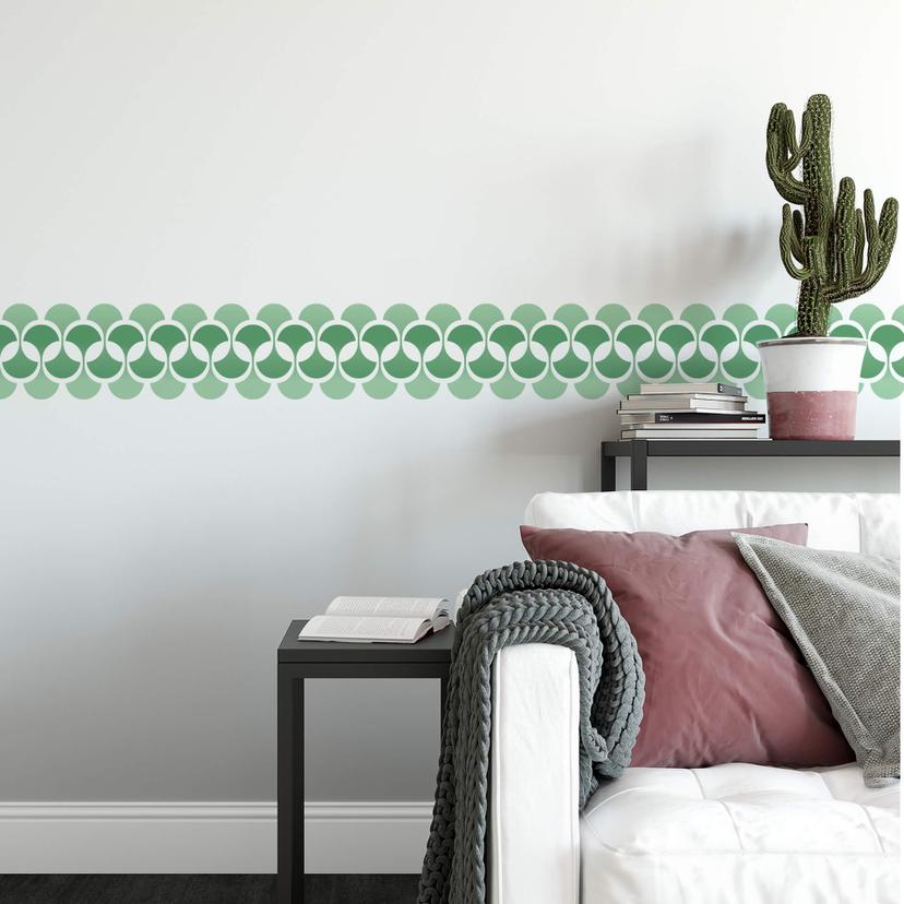 Sticker mural - Bordure Rétro vert