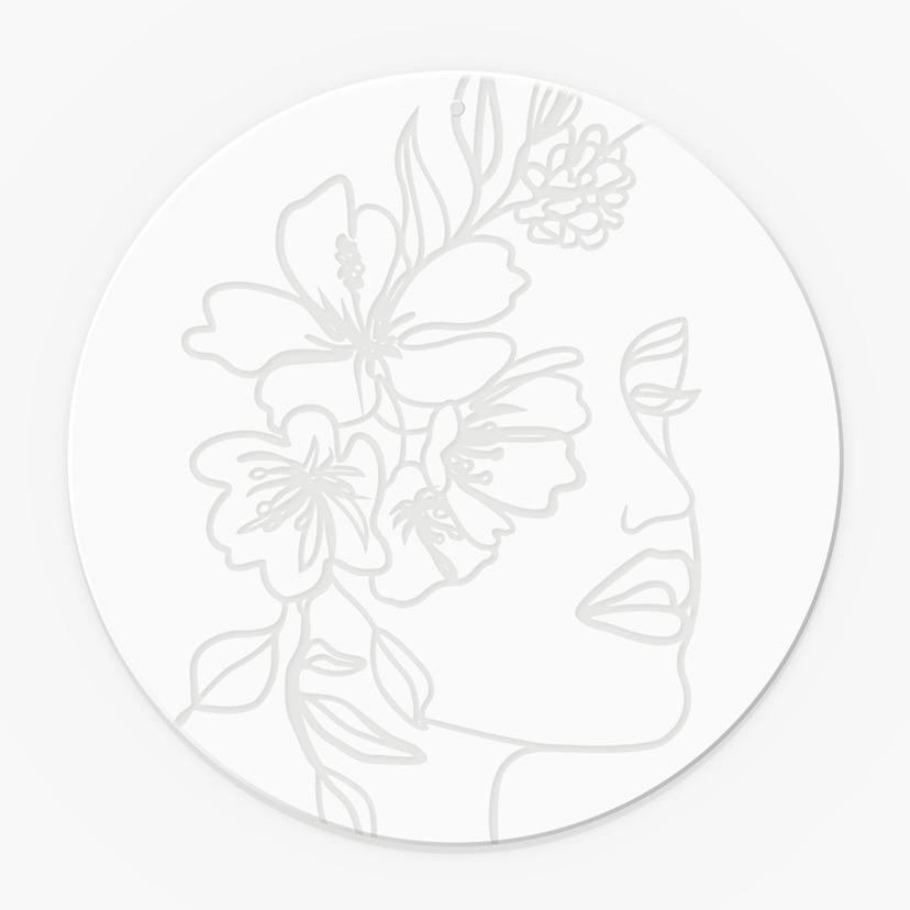 Quadro in vetro acrilico, quadro da appendere Face Floral - Rotondo