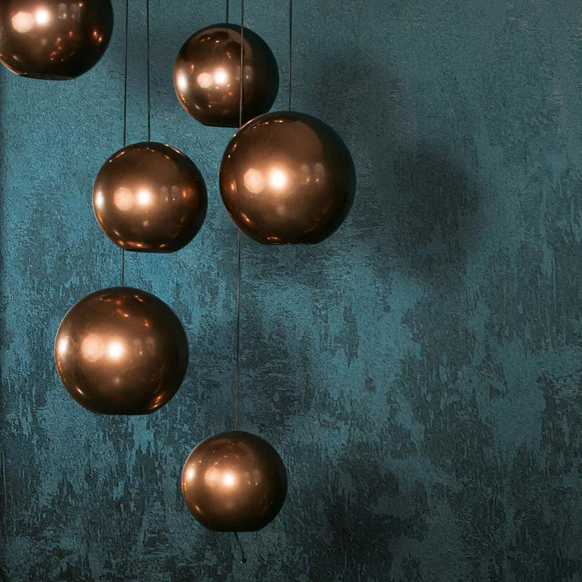 Papel pintado no tejido aspecto hormigón aspecto metal moderno brillante en verde