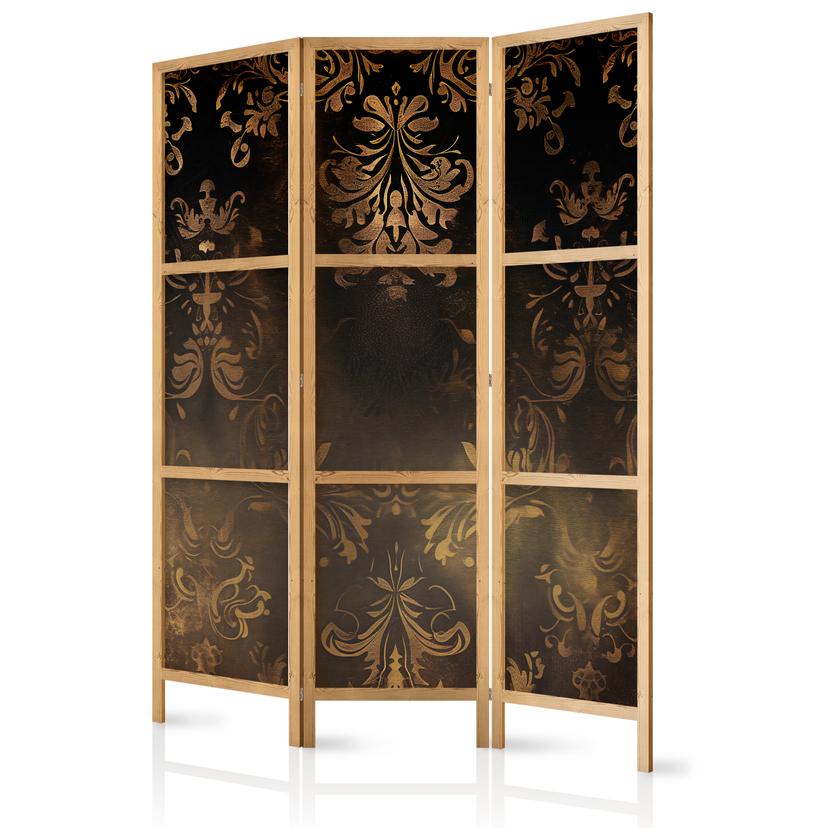 Japanischer Paravent, Raumteiler freistehend, Trennwand - Floral Ornaments: Sepia and Brown