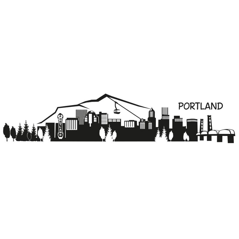 Muursticker Portland Skyline