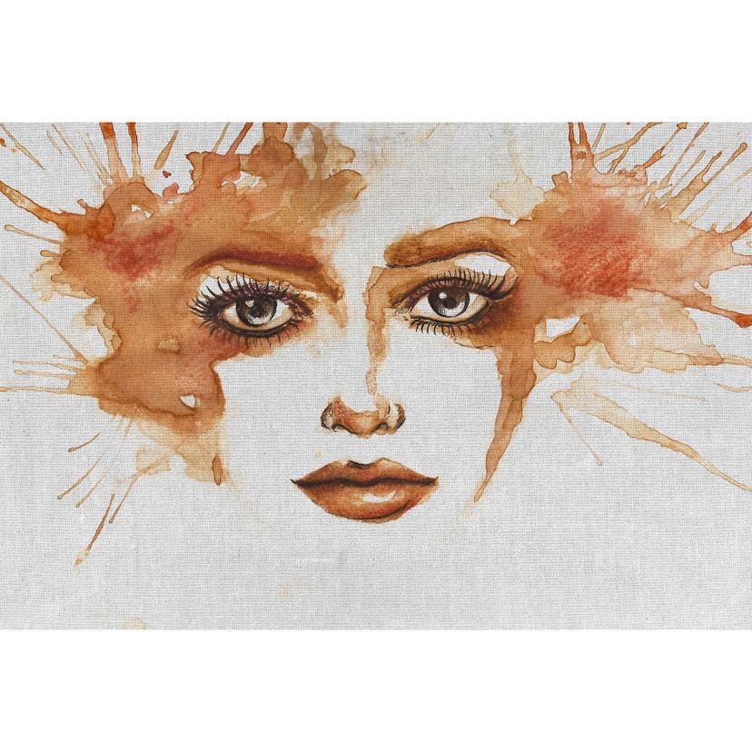 Livingwalls papier peint photo ARTist Watercolour Face gris, orange