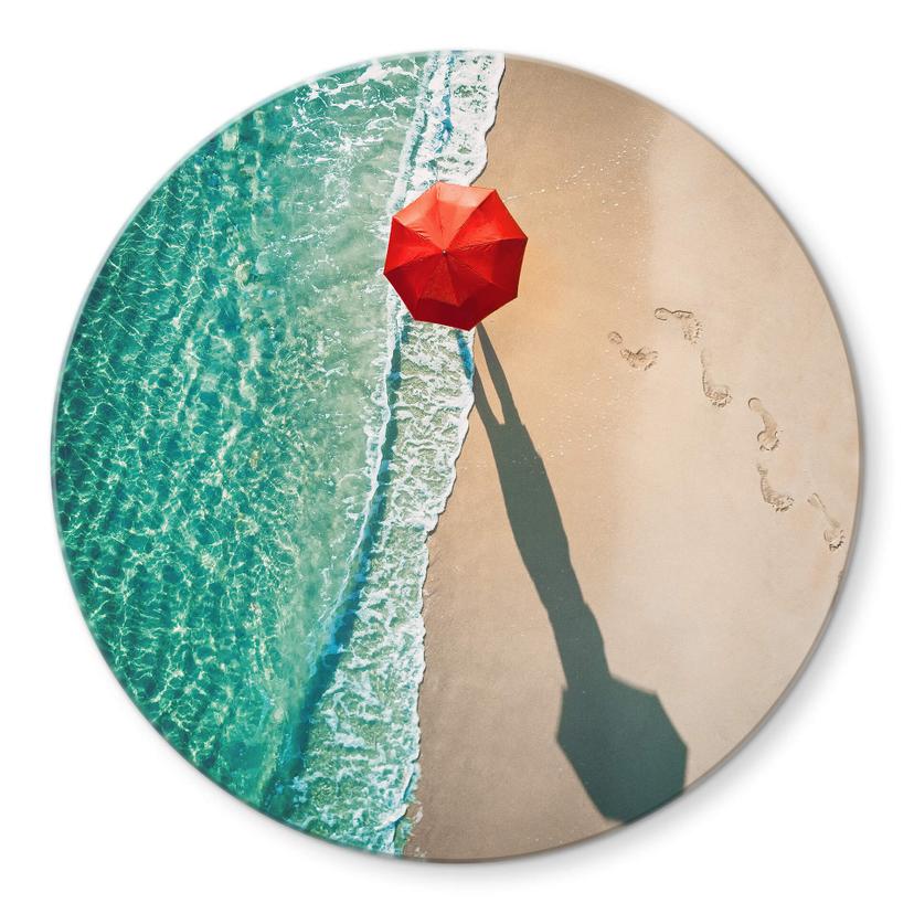 Tableau sur verre rond  Ambra - Au bord de la mer
