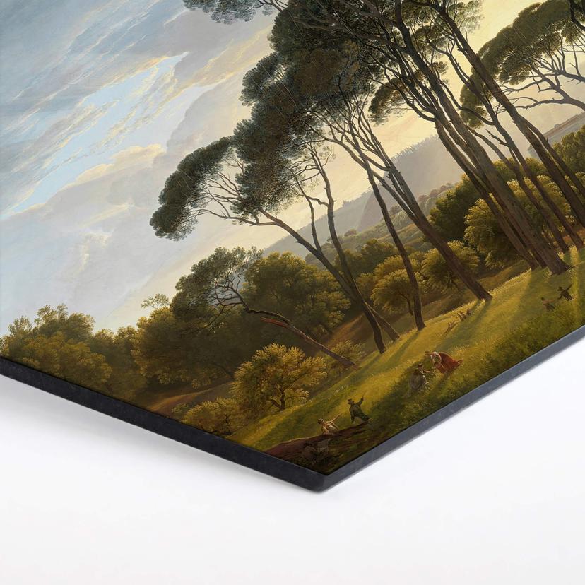 Hexagon - Alu-Dibond Voogd - Italienische Landschaft mit Schirmkiefern