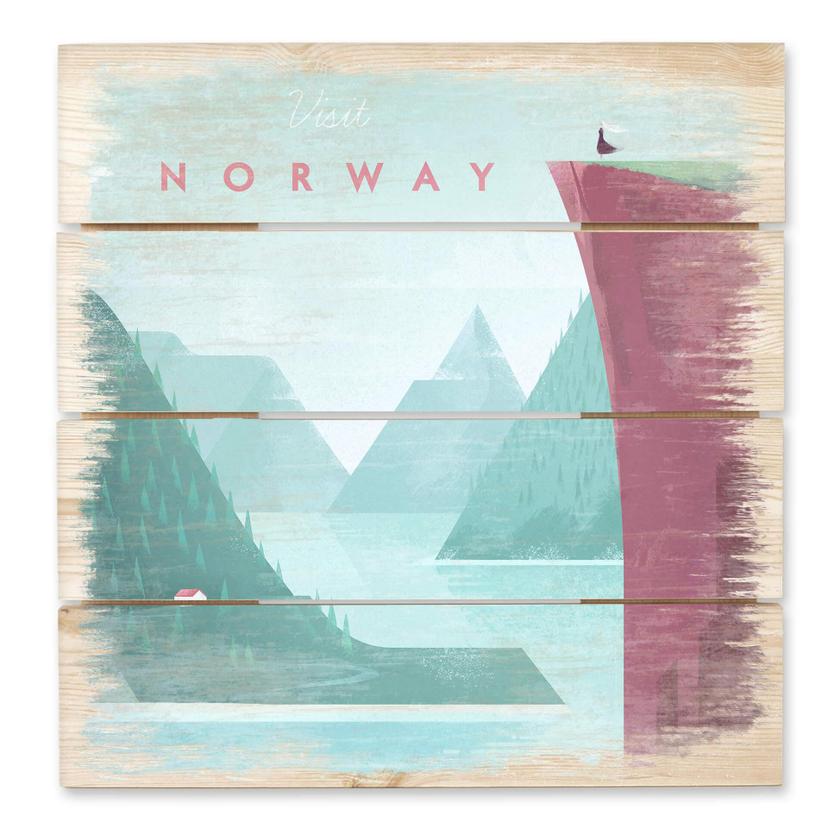 Cuadro de madera Rivers - Noruega - 40x41,5 cm