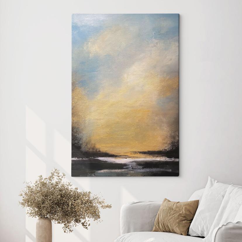 Stampe su tela con paesaggio - Luce dorata nel cielo serale - Bergius