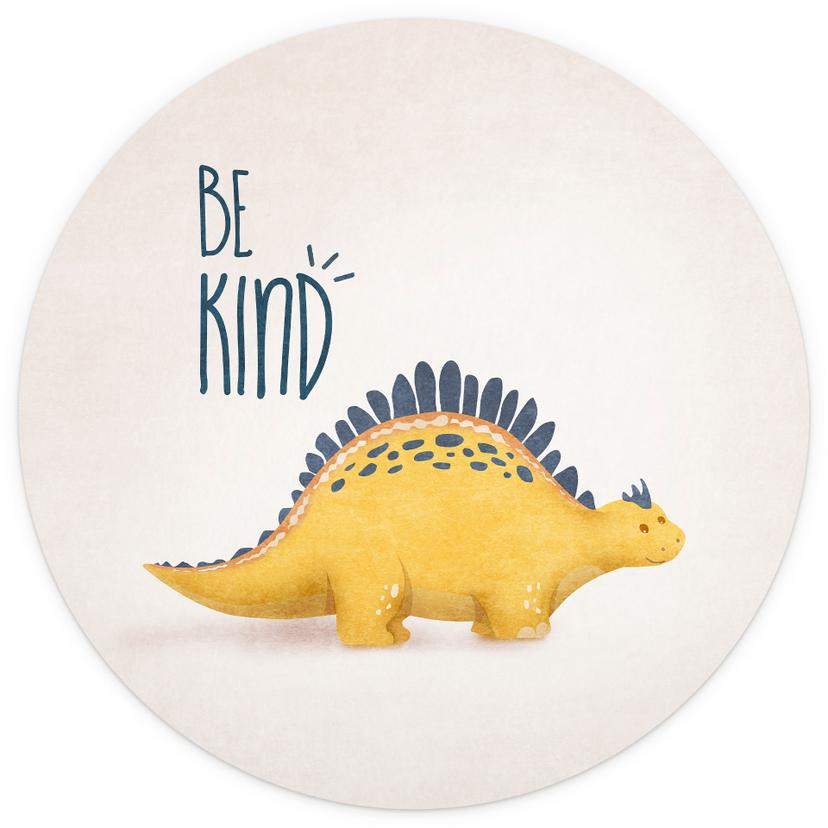 Fotomurale tondo Dino Be Kind - Stegosauro - Tunaboylu - carta da parati in tessuto non tessuto/cart