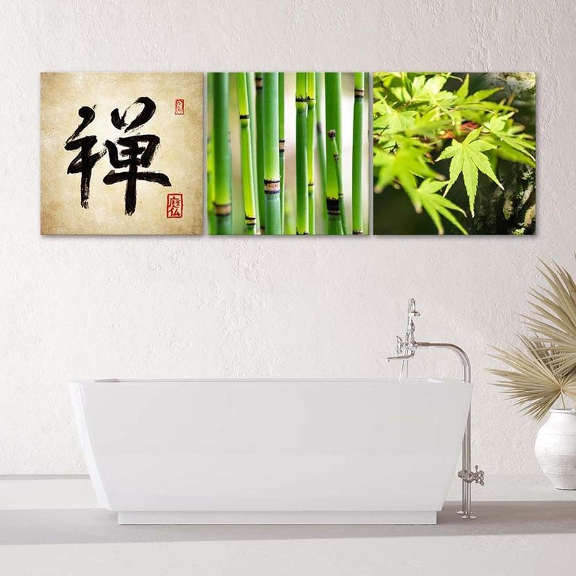 Stampa su tela 3 pezzi Asia Relax Zen Bamboo