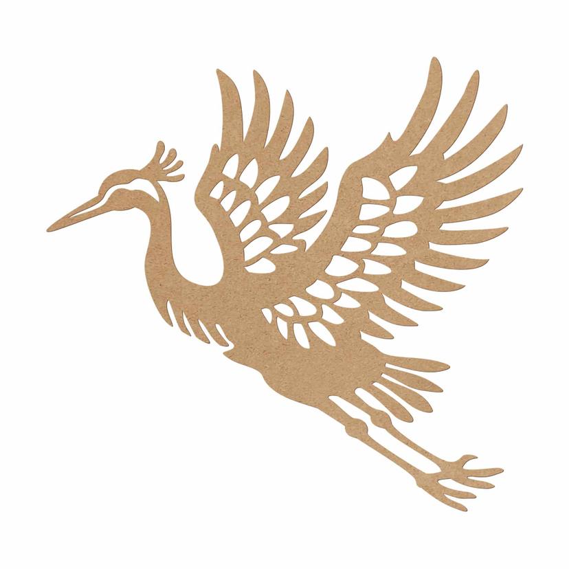Décoration en bois MDF Grue - oiseau élégant