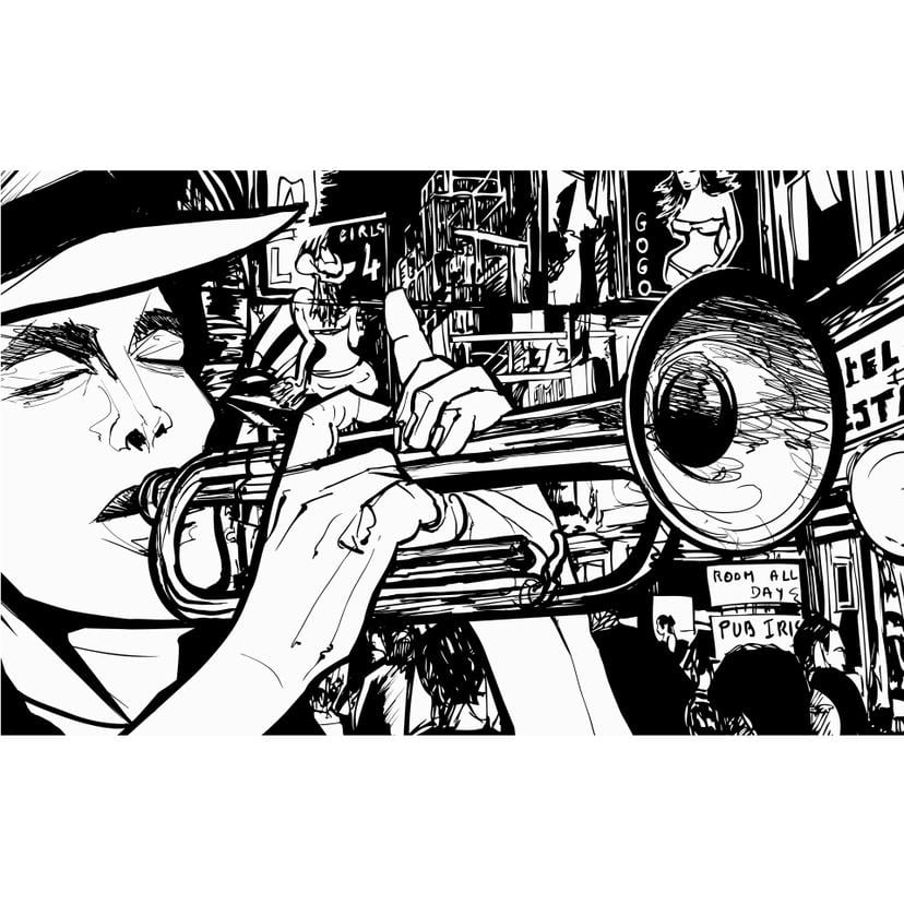 Fotomurale Musicista - Sound of a Street -