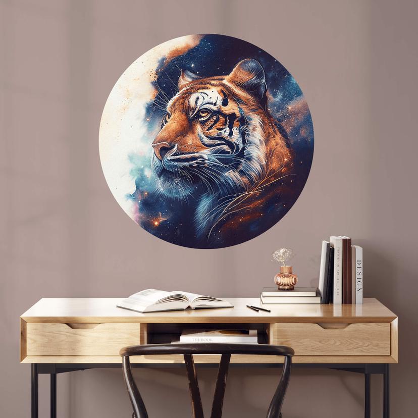 Heine Wallsticker - Tiger på stjernehimlen - Rund