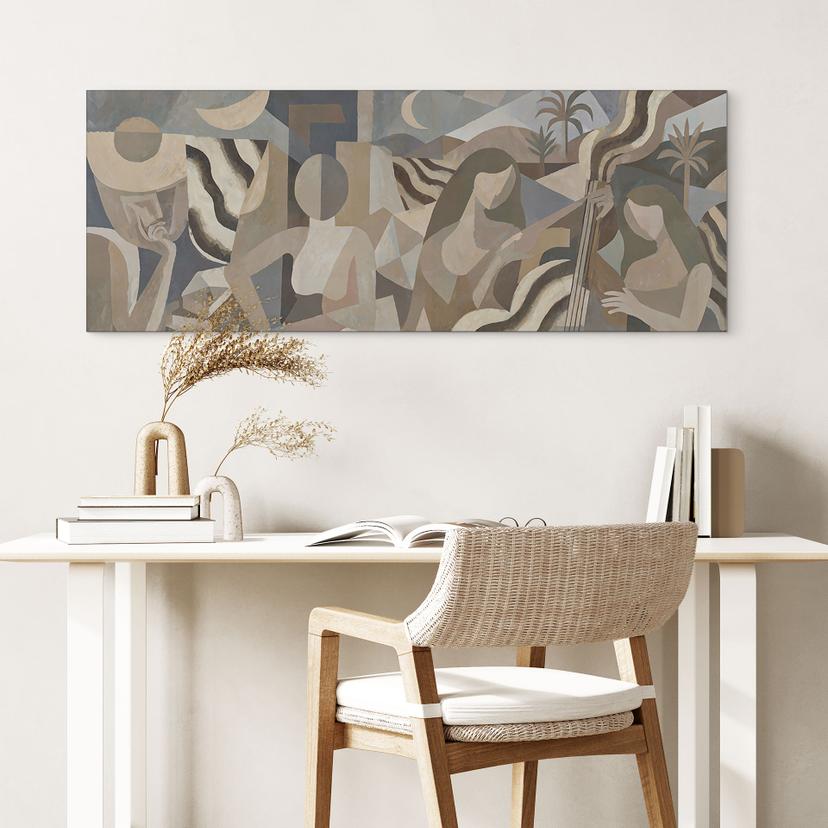 Wandbild Lunar Drift - Abstrakte Figuren - Sir Edward x Grigory Gladarev - Alu-Dibond Panorama