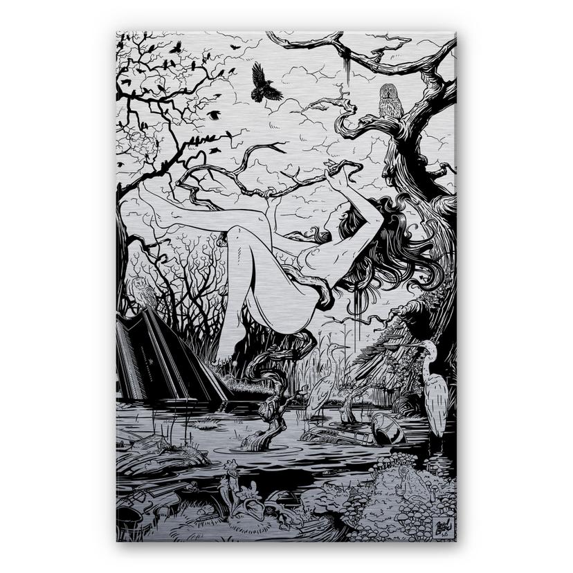 Alu-Dibond-Silberefekt - Drawstore - Swampland – print på aluminium (Alu-Dibond)