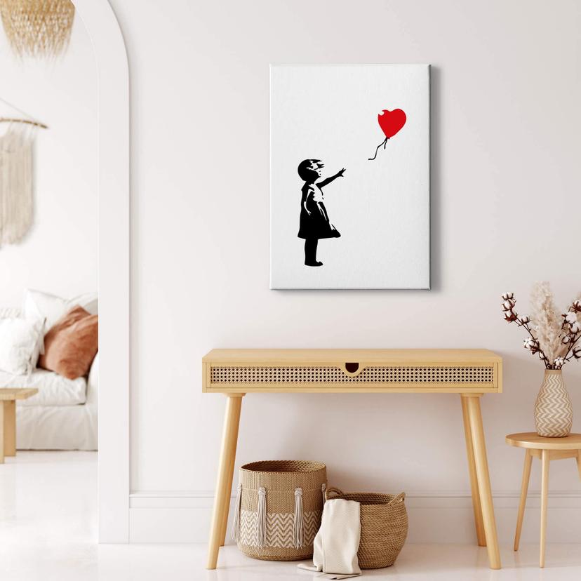 Stampa su tela Banksy - Girl with the red balloon