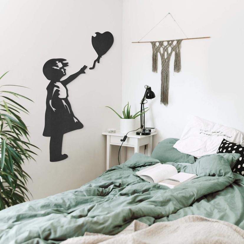 MDF - Trædekoration - Banksy - Girl with the red ballon
