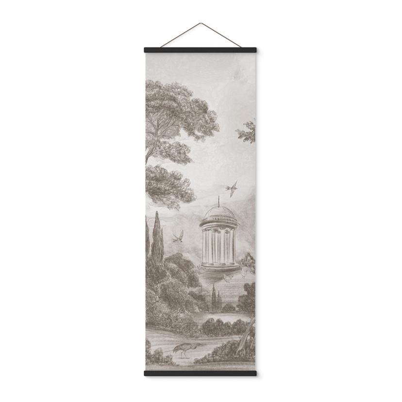 Textielposter Landschap met tuinlandschap in beige - Ms Tiff - Panorama