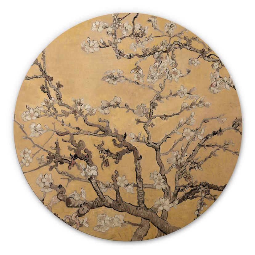 Billede af træ van Gogh - Mandelblomst Creme - Rund