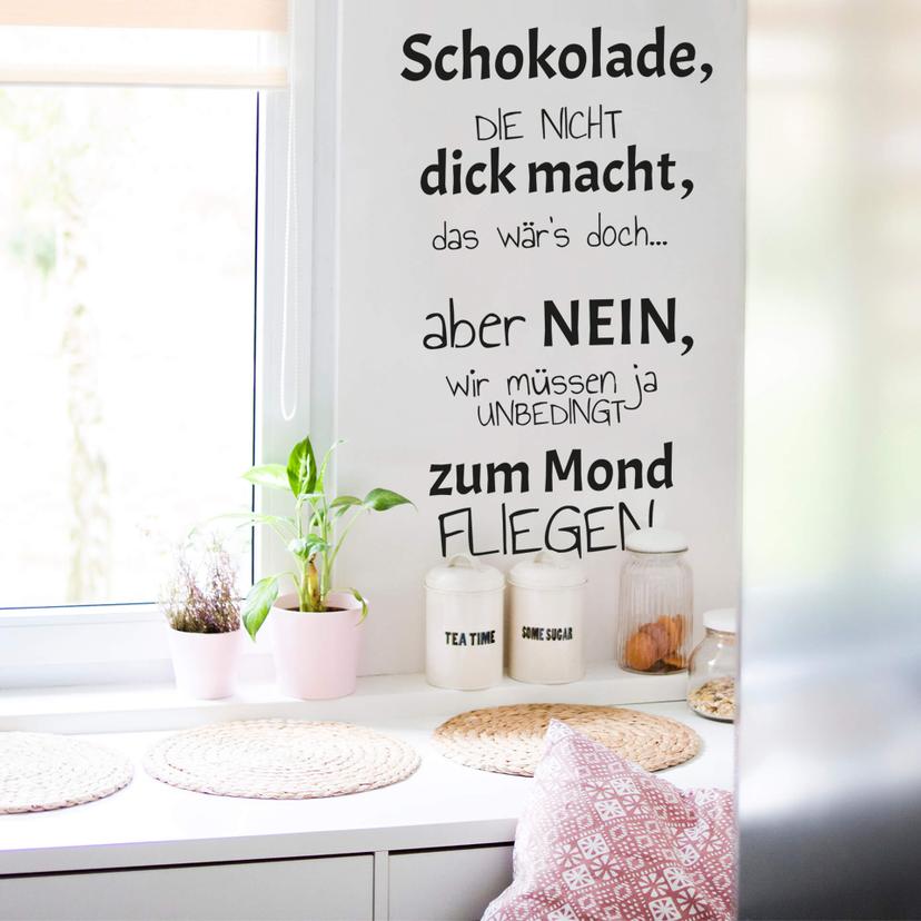 Wandtattoo Schokolade die nicht dick macht...