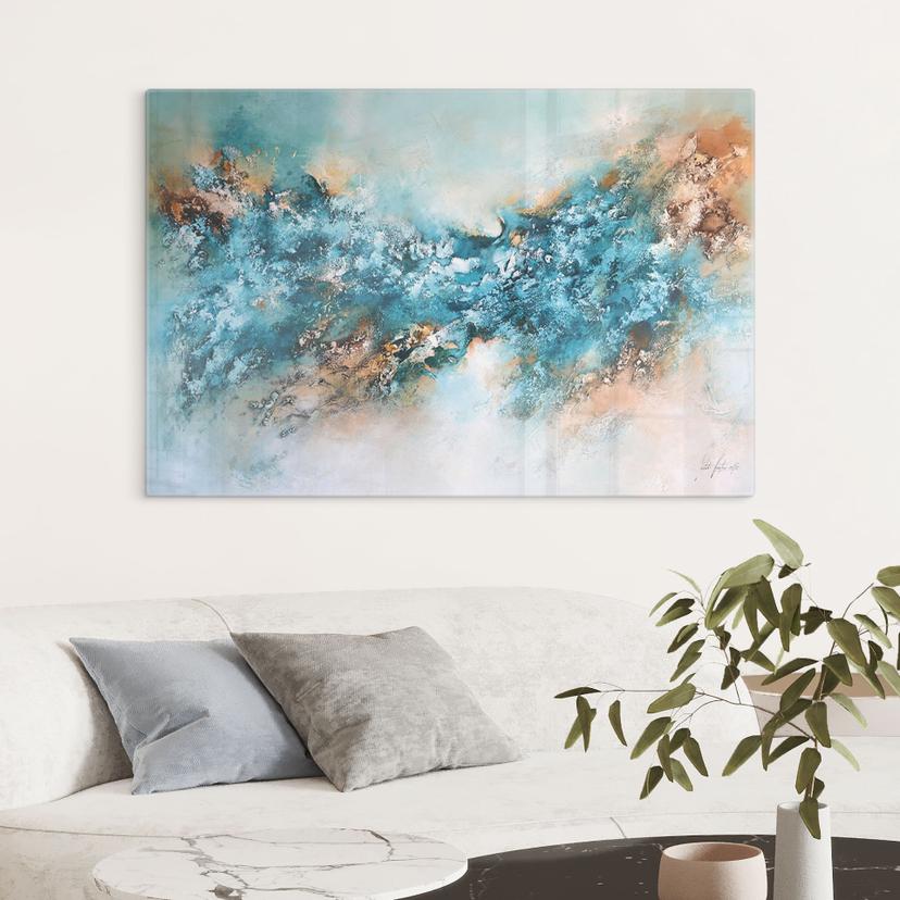 Quadro di vetro Composizione astratta di ghiaccio - Fedrau