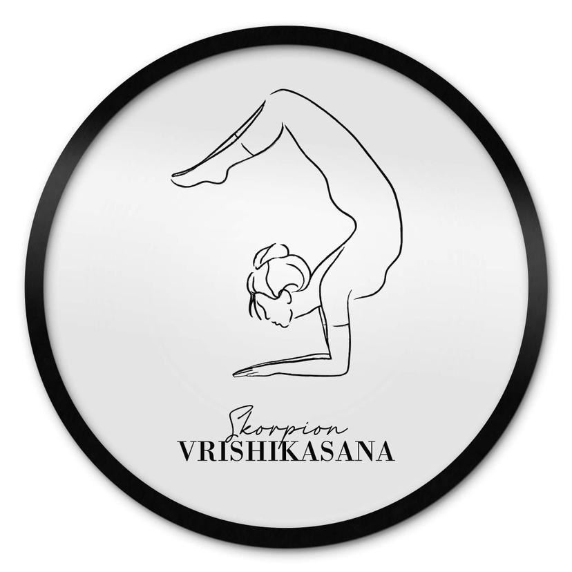 Plakat Yoga Scorpion - Stregtegning - Rund