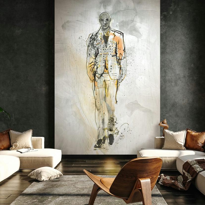 Fototapet mand, art crush designer i farverige 2,70 x 1,98m