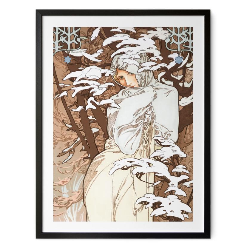 Plakat årstider: Vinter 1900 - Mucha