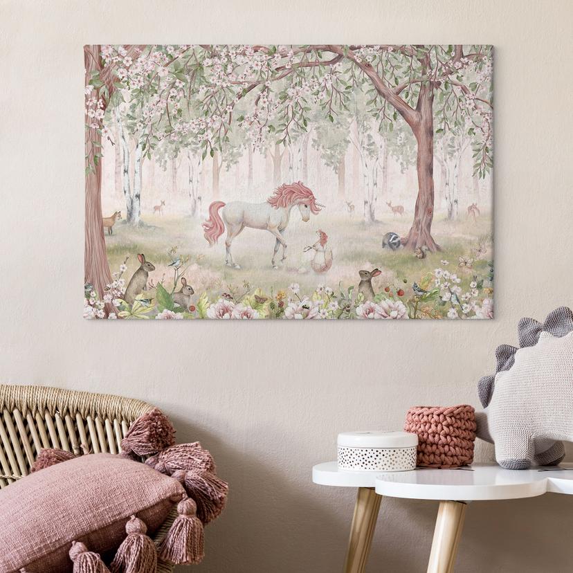 Stampa su tela Bosco fatato con unicorni - Kikki Belle