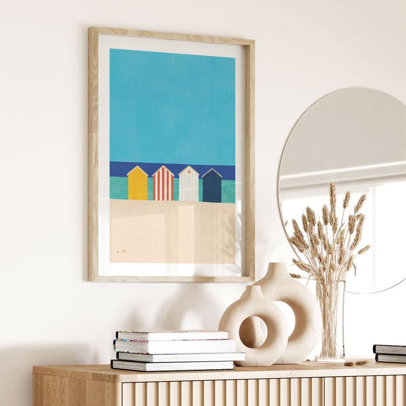 Poster Strandstugor vid havet - Rivers