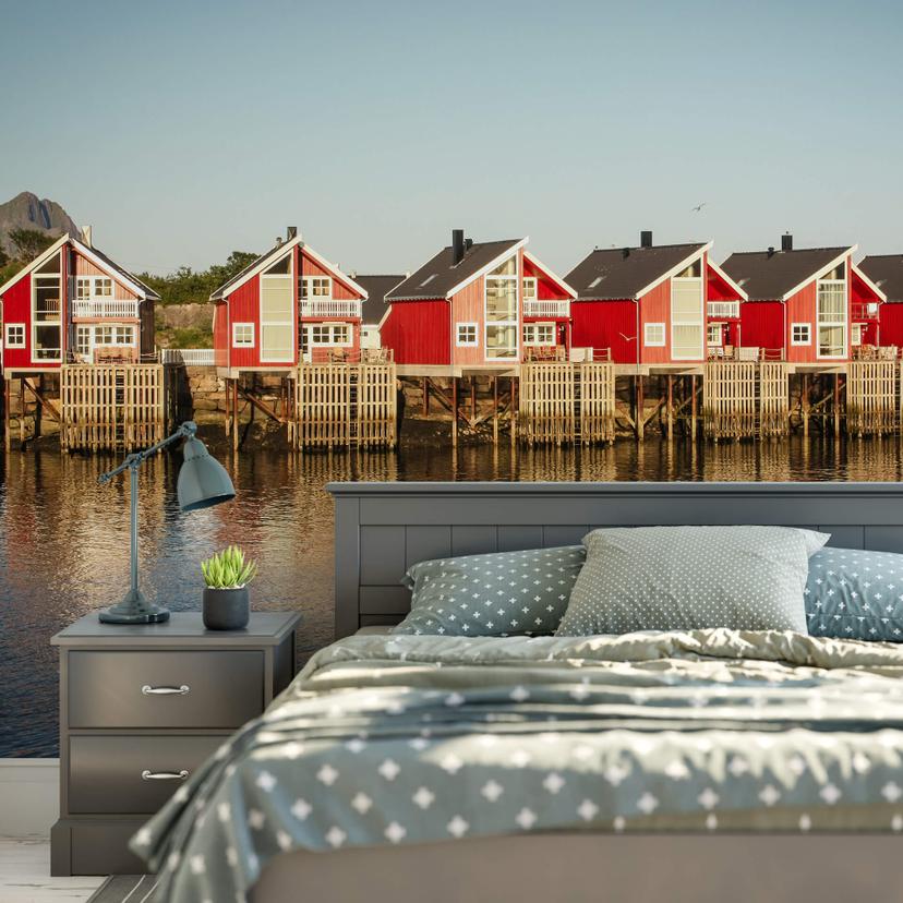Papier peint photo Maisons de vacances en bord de mer - 384x260 cm