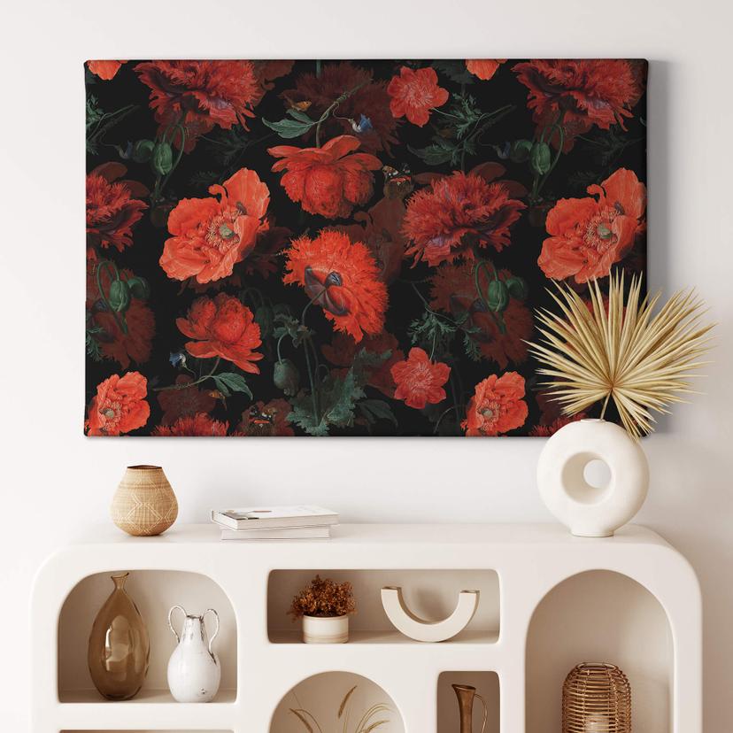 Canvastavla UN Designs - Röda blommor