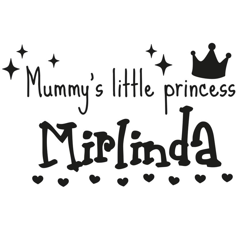 Adesivo murale - nome + Mummy's little princess