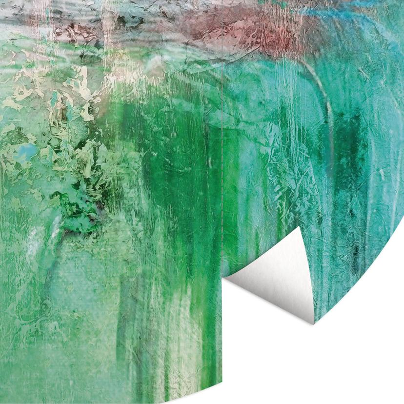 Fototapet Grönt fantasilandskap - Schmucker - Rund - Självhäftande/non-woven