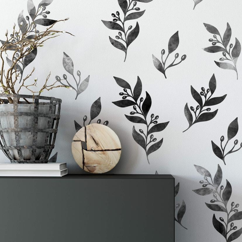 Sticker mural Branches et baies noires