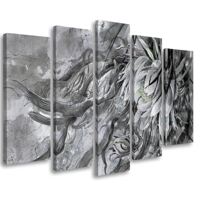 Tableau sur toile 5 pièces, Fleur de la Reine de la Nuit
