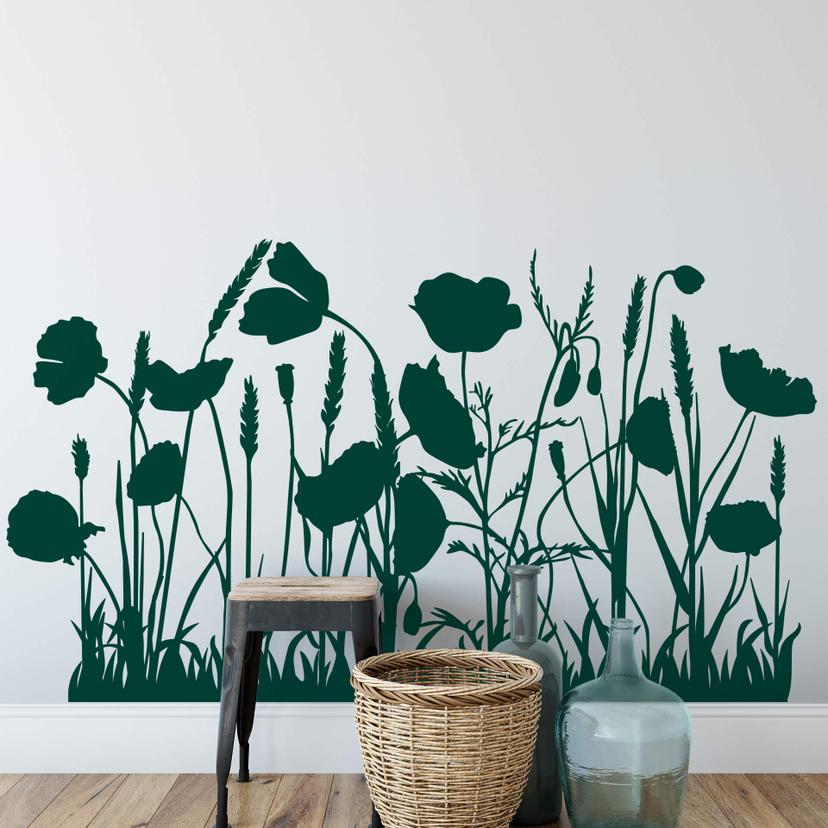 Sticker mural - Champ de coquelicots