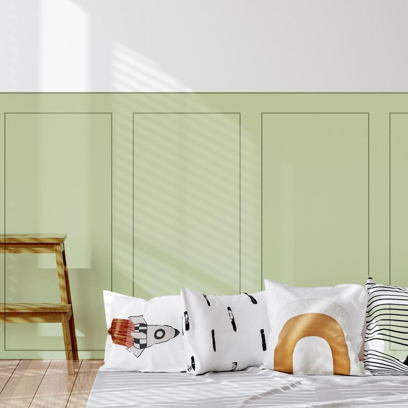 Wandpanelen Wandbekleding pistache met kader