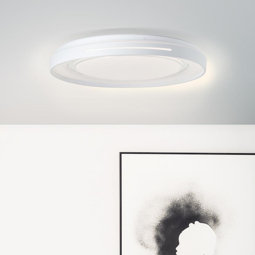 Wand- und Deckenleuchte Aurora, metallic/weiß, Ø 48,5 cm, Lampe