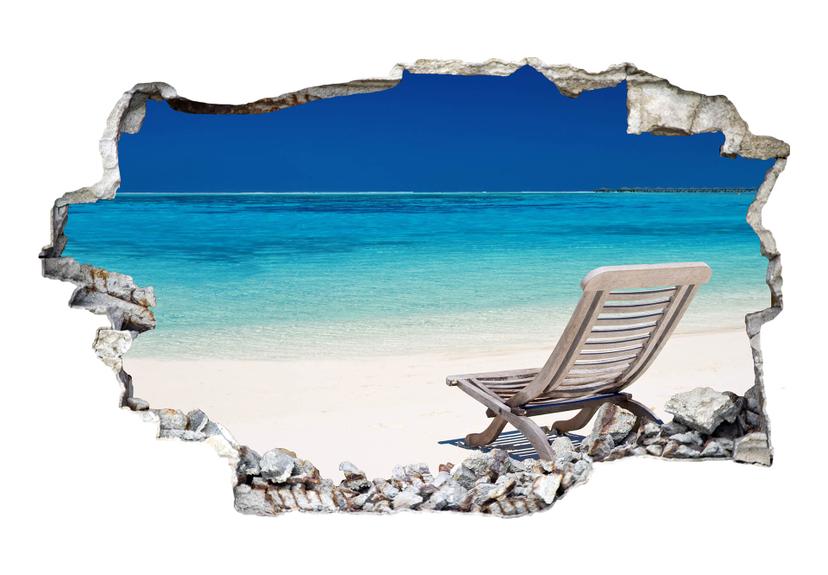 Sticker mural 3D Plage des mers du sud