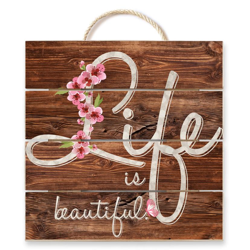 Stampa su legno Life is beautiful - vintage 02