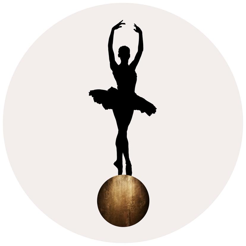 Fotomurale Kubistika - Prima Ballerina tondo - carta da parati in tessuto non tessuto/carta da parat