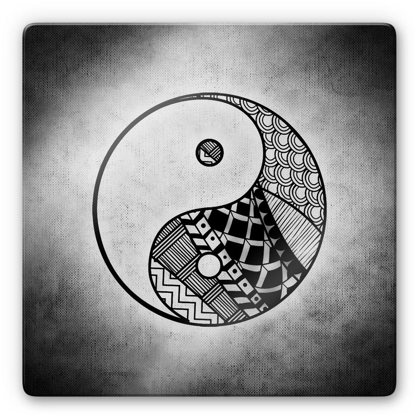 Tableau en verre - Yin et Yang - carré