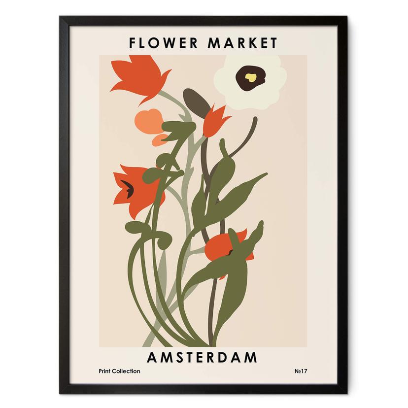 Póster NKTN - Mercado de las flores de Amsterdam