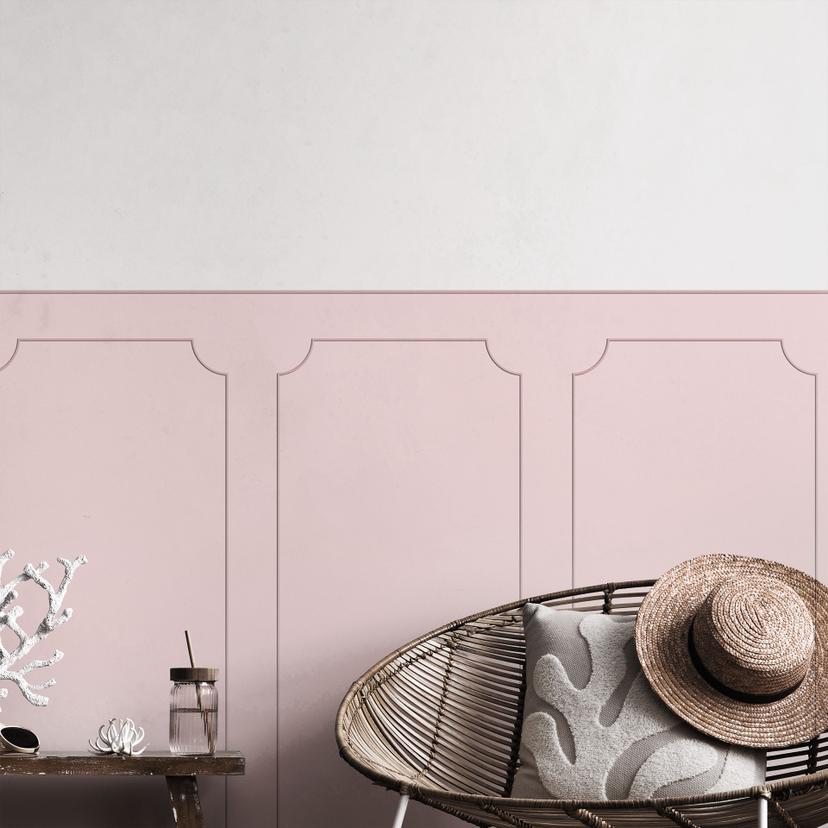 Pannelli murali rivestimento murale rosa con effetto listello decorativo